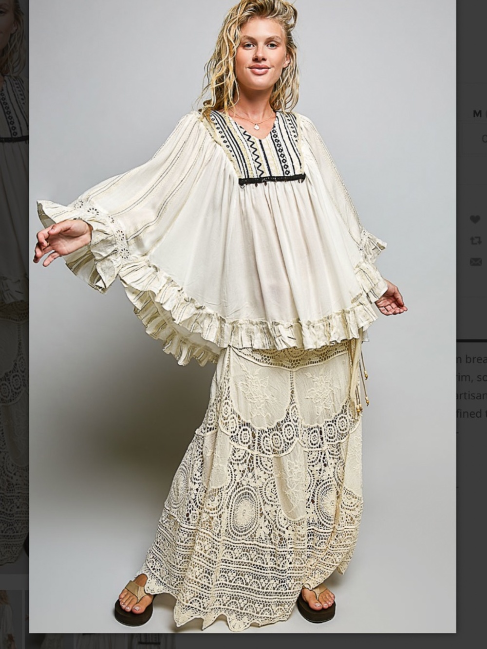 🎉 POL “ CYNTHIA “ POL PONCHO SYTLE TOP WITH EMBROIDERY DETAIL 26 - Picture 7 of 9